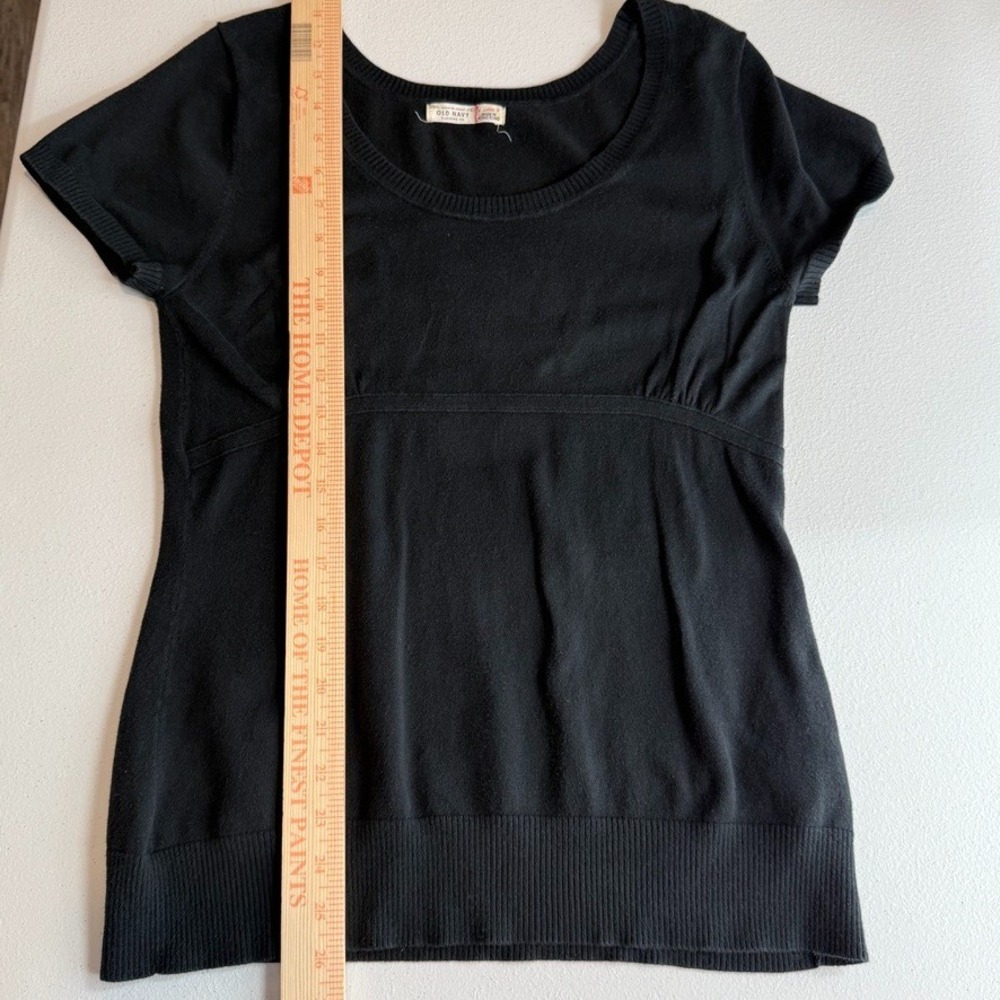 VTG Y2K Old Navy Womens Top‎ Large Black Preppy Empire Waist Milkmaid Grunge - Picture 2 of 8